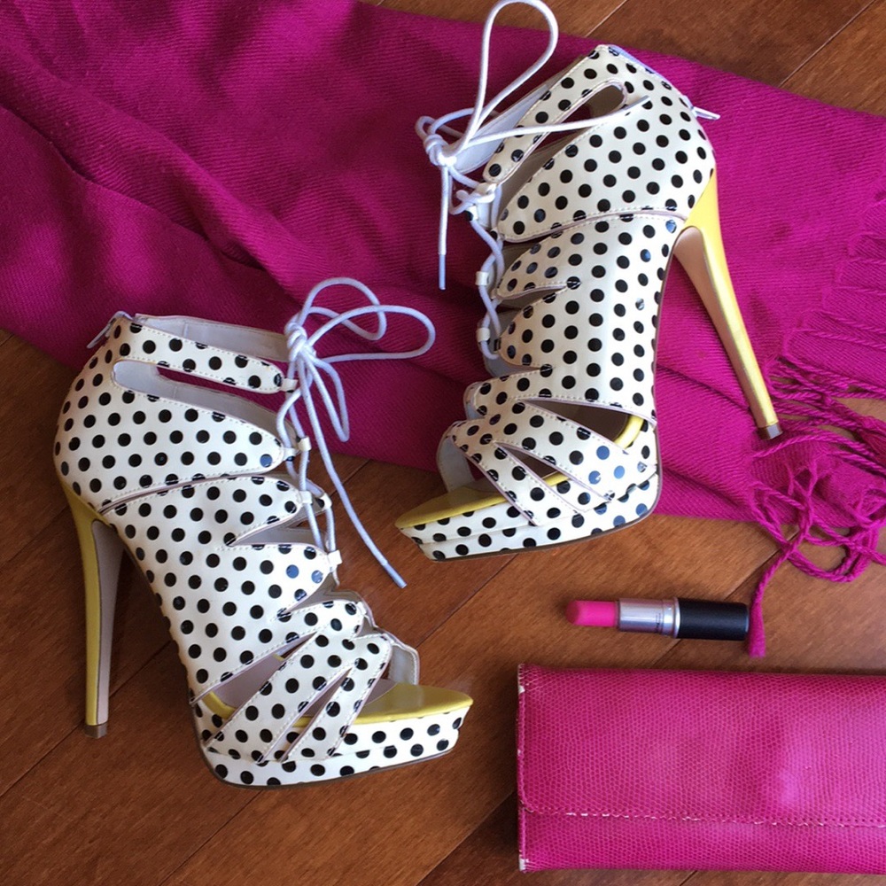 Lace up stilettos